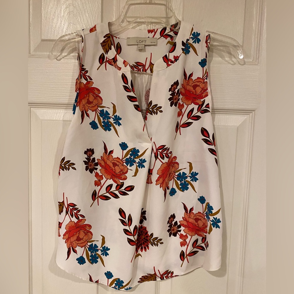 Loft mixed media shell tank size XS petite